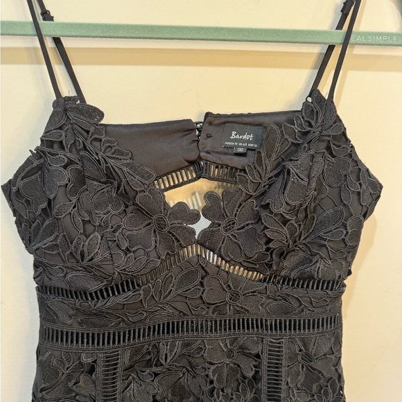 Bardot Botanica‎ Lace Dress in Dusty Black Party Cocktail Dress Women's Size 6 - Picture 4 of 10